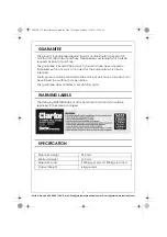 Предварительный просмотр 3 страницы Clarke CAX3TBC Instructions Manual