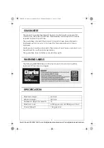 Предварительный просмотр 3 страницы Clarke CAX6TBC Instructions Manual