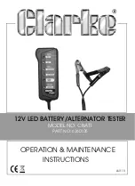 Clarke CBAT1 Operation & Maintenance Instructions Manual preview