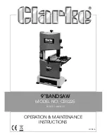 Предварительный просмотр 1 страницы Clarke CBS225 Operation & Maintenance Instructions Manual