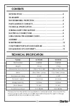 Preview for 3 page of Clarke CCM125C Assembly & Maintenance Instructions