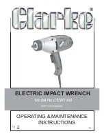 Предварительный просмотр 1 страницы Clarke CEW1000 Operating And Maintenance Instructions Manual