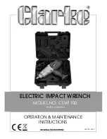 Clarke CEW1100 Operation & Maintenance Instructions Manual preview