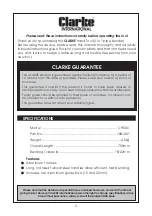 Preview for 2 page of Clarke CHT401 Operation & Maintenance Instructions