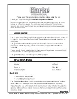 Preview for 3 page of Clarke CHT403 Operating Instructions Manual