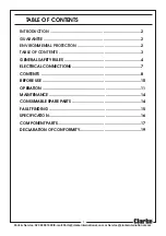 Preview for 3 page of Clarke CMFT250 Operating & Maintenance Instructions