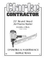 Clarke Contractor CFN21 Operating & Maintenance Instructions 21o Round Head Air Frame Nailer Model: Cfn21 Part No. 3110396 O preview