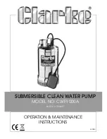 Preview for 1 page of Clarke CWP1000A Operation & Maintenance Instructions Manual