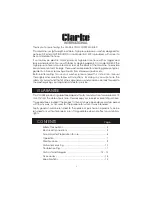 Предварительный просмотр 3 страницы Clarke ELS140 Operating & Maintenance Instructions