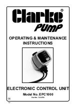 Preview for 1 page of Clarke EPC1000 Operating & Maintenance Instructions