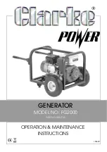 Preview for 1 page of Clarke FG2000 Operation & Maintenance Instructions Manual