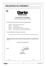 Preview for 27 page of Clarke FG2000 Operation & Maintenance Instructions Manual