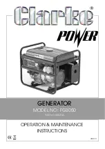 Clarke FG3050 Operation & Maintenance Instructions Manual preview