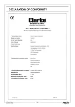 Preview for 26 page of Clarke FG3050 Operation & Maintenance Instructions Manual