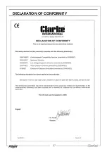 Preview for 27 page of Clarke FG3050 Operation & Maintenance Instructions Manual