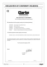 Preview for 29 page of Clarke FG4050ES Operation & Maintenance Instructions Manual