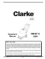 Предварительный просмотр 2 страницы Clarke IMAGE 14 120V Operator'S Manual