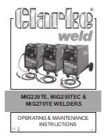 Preview for 1 page of Clarke MIG220TE Operating & Maintenance Instructions