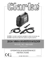 Предварительный просмотр 1 страницы Clarke MMA140 Operation & Maintenance Instructions Manual