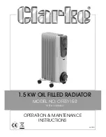 Clarke OFR150 Operation & Maintenance Instructions Manual предпросмотр