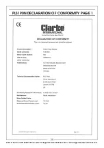 Preview for 25 page of Clarke PLS190N Operation & Maintenance Instructions Manual