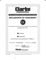 Предварительный просмотр 2 страницы Clarke PLV100LB Operating & Maintenance Instructions