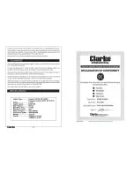 Preview for 2 page of Clarke PLV145H Operating & Maintenance Instructions