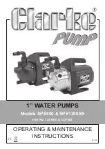 Preview for 1 page of Clarke SPE1200SS Operating & Maintenance Instructions