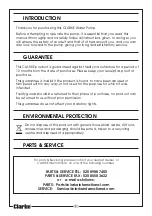 Preview for 2 page of Clarke SPE1200SS Operating & Maintenance Instructions