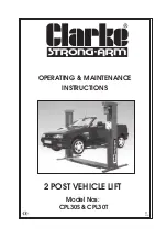 Preview for 1 page of Clarke Strong-Arm CPL30S Operating & Maintenance Instructions