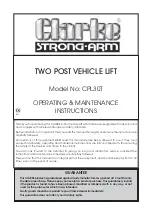 Preview for 1 page of Clarke Strong-Arm CPL30T Operating & Maintenance Instructions