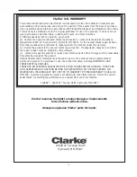 Предварительный просмотр 12 страницы Clarke TFC 400 Operator'S Manual