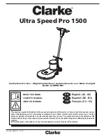 Clarke Ultra Speed Pro 1500 Instructions For Use Manual предпросмотр