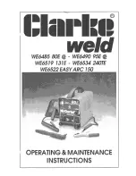 Preview for 1 page of Clarke WE6485 80E Operating & Maintenance Manual