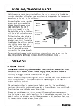 Предварительный просмотр 9 страницы Clarke Woodworker 6462160 Operating & Maintenance Instructions