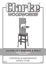 Clarke WOODWORKER CBS250 Operating & Maintenance Instructions preview