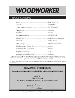 Предварительный просмотр 2 страницы Clarke Woodworker CDS300 Operating & Maintenance Manual