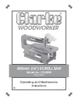 Clarke Woodworker CSS400B Operating And Maintenance Instructions Manual предпросмотр