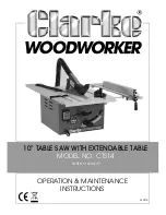 Clarke Woodworker CTS14 Operation & Maintenance Instructions Manual предпросмотр