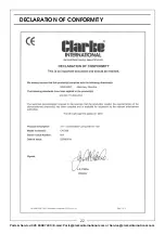 Preview for 22 page of Clarke X-PRO CAT208 Operating & Maintenance Instructions