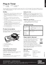 Clas Ohlson 11GW/3A-UK Instruction Manual preview