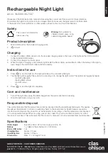 Preview for 1 page of Clas Ohlson 18-5096 Instruction Manual