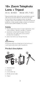 Preview for 3 page of Clas Ohlson APL-T18ZJ Manual