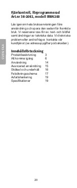 Preview for 20 page of Clas Ohlson BW6200 User Manual