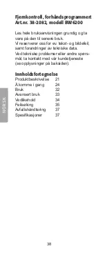 Preview for 38 page of Clas Ohlson BW6200 User Manual