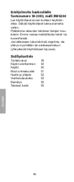 Preview for 56 page of Clas Ohlson BW6200 User Manual