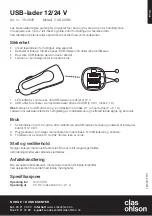 Preview for 3 page of Clas Ohlson CAS-9USBi Operating Instructions