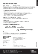 Предварительный просмотр 1 страницы Clas Ohlson IR1-LS4 Instruction Manual