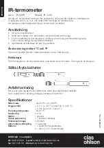 Предварительный просмотр 2 страницы Clas Ohlson IR1-LS4 Instruction Manual