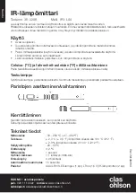 Предварительный просмотр 4 страницы Clas Ohlson IR1-LS4 Instruction Manual